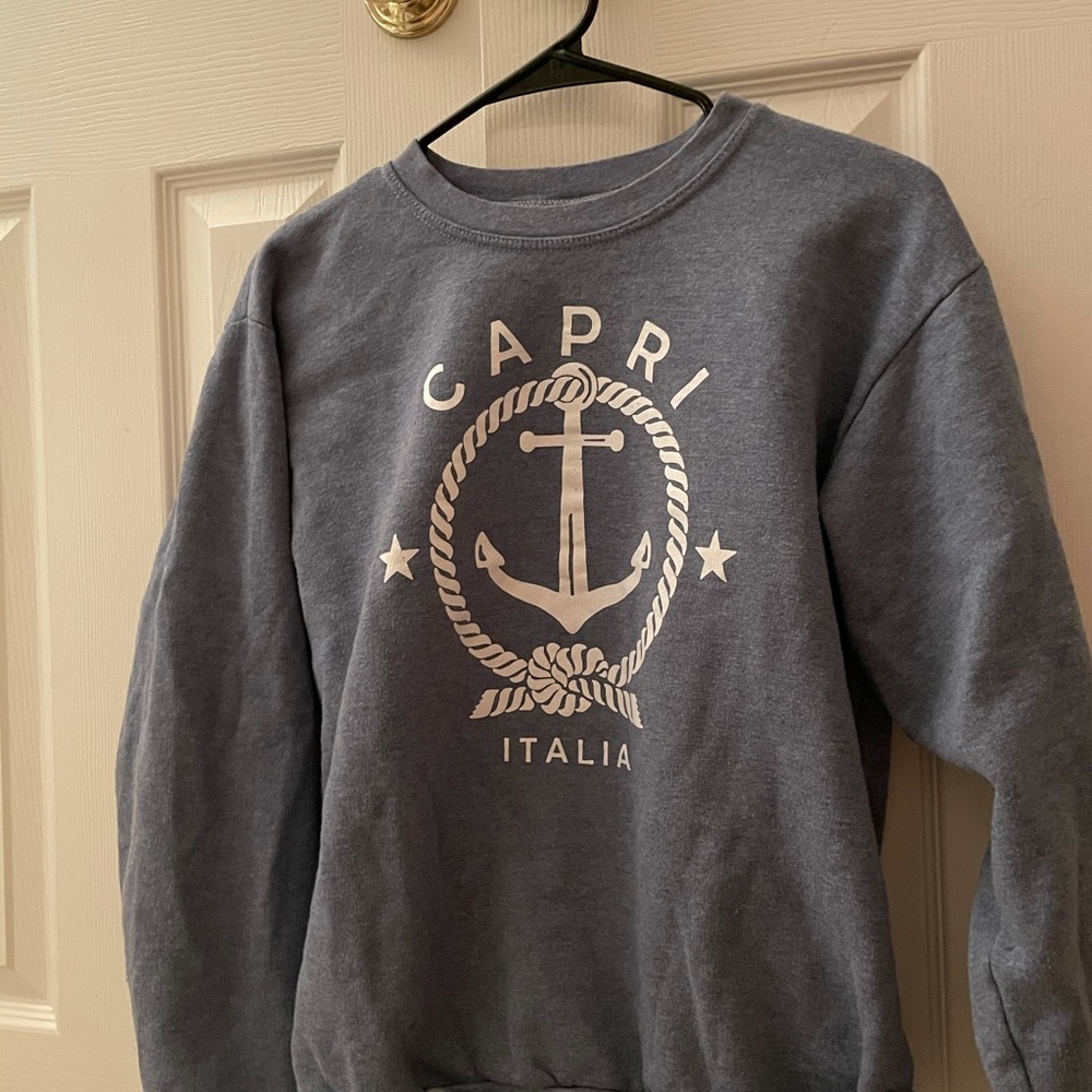 Blue crew neck from Capri Italy